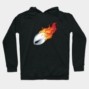 Silver Football on Fire Hoodie